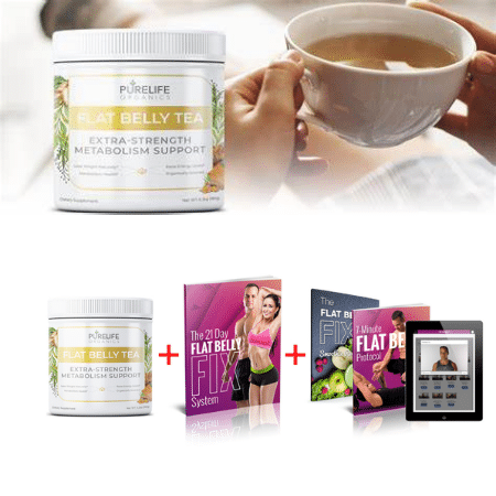 Purelife Organics Flat Belly Tea with Free 21 Day Flat Belly Fix Purchase