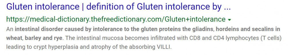 gluten intolerance definition