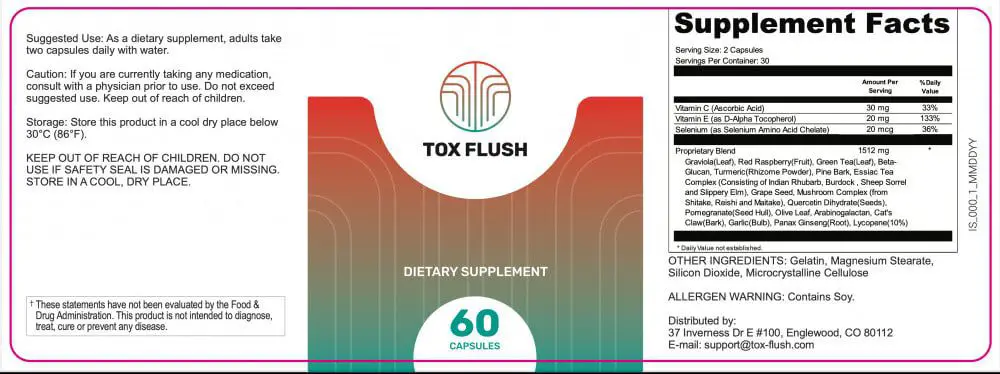 tox flush ingredients