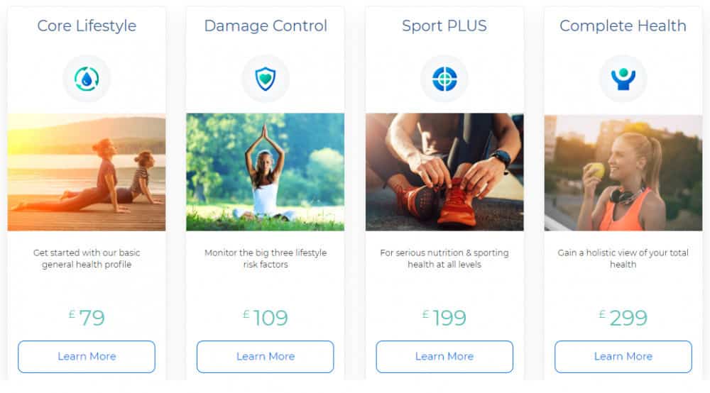 Vitall home health testing kits; core lifestyle, damage control, sports plus and complete health