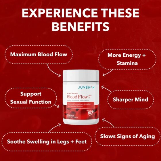 the six main benefits of taking Juvenon Blood Flow 7 NO Circulation formula