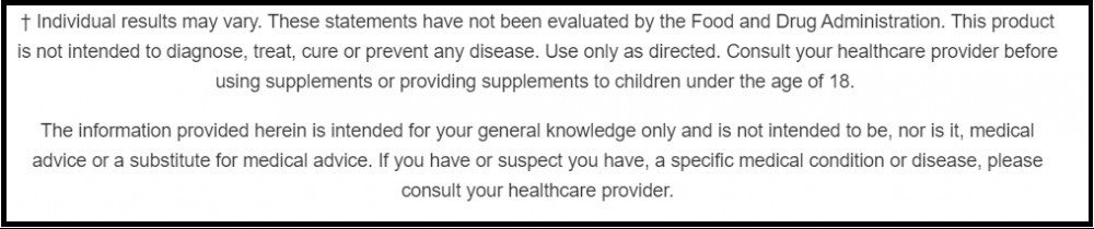 juvenon blood flow 7 medical disclaimer