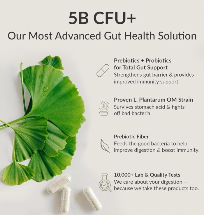 Text heavy image explaining how P3-om / Probiotic Breakthrough works as a combination of prebiotics and probiotics