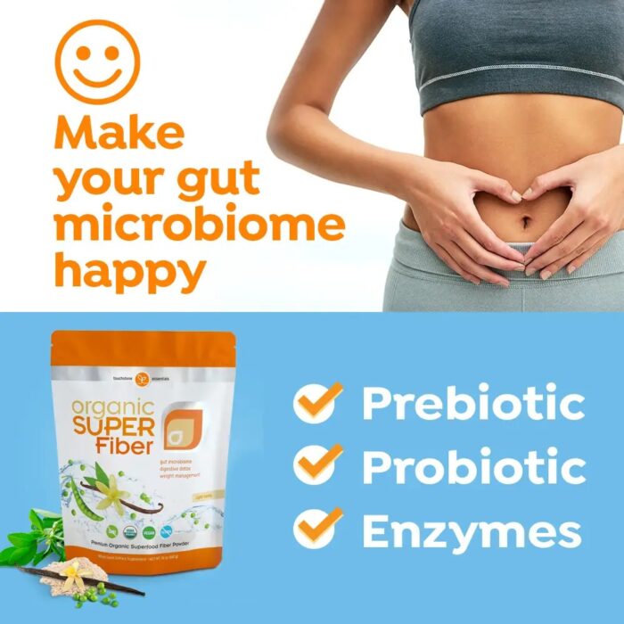 Organic Super Fiber Make Your Gut Microbiome happy - Prebiotic, Probiotic, Enzymes blend