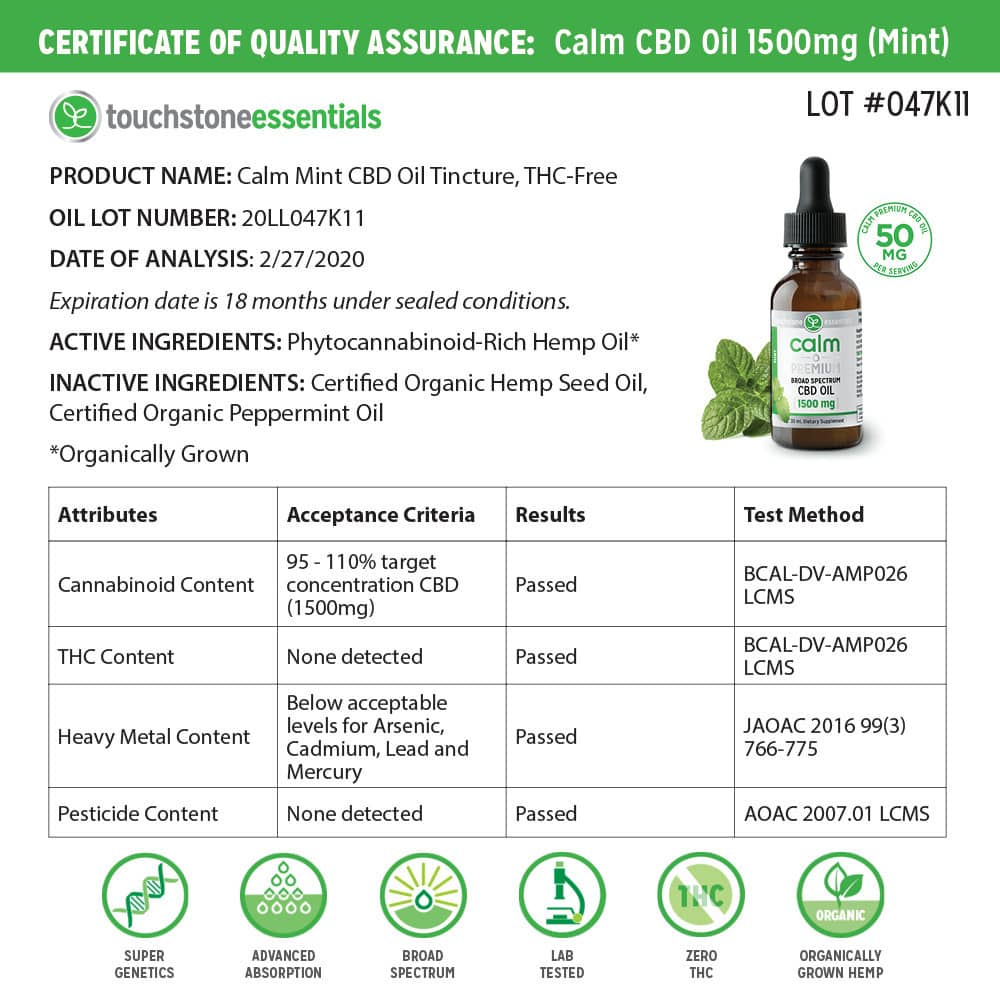 calm premium cbd oil quality assurance