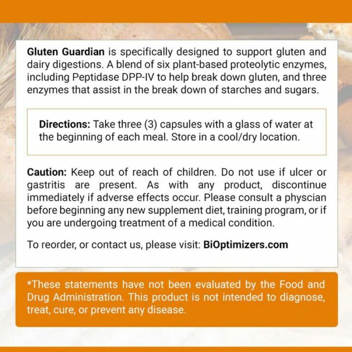 how to use gluten guardian directions for use label