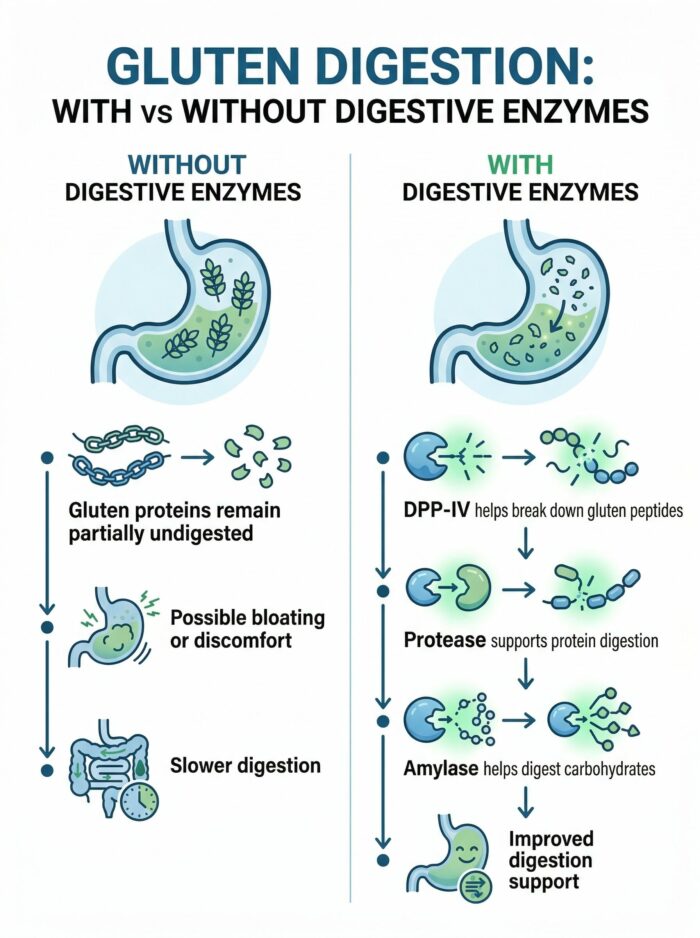 gluten vs gluten digestion enzymes