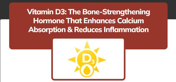 vitamin d3 bone strength calcium absorption