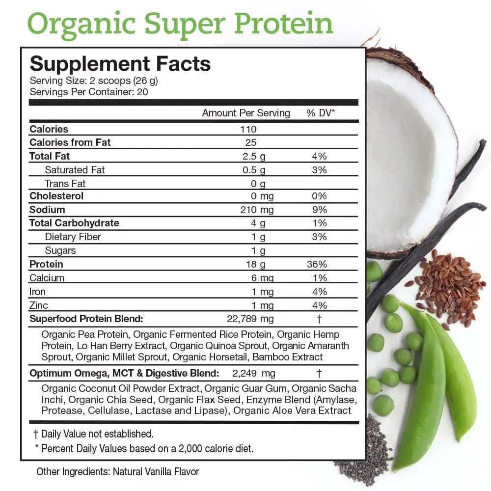 touchstone essentials organic super protein ingredients