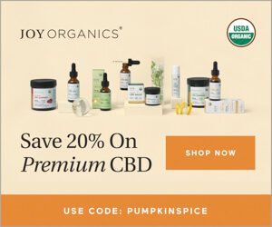 save 20% off on Joy Organics CBD products