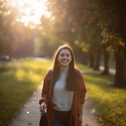 smiling girl outdoors
