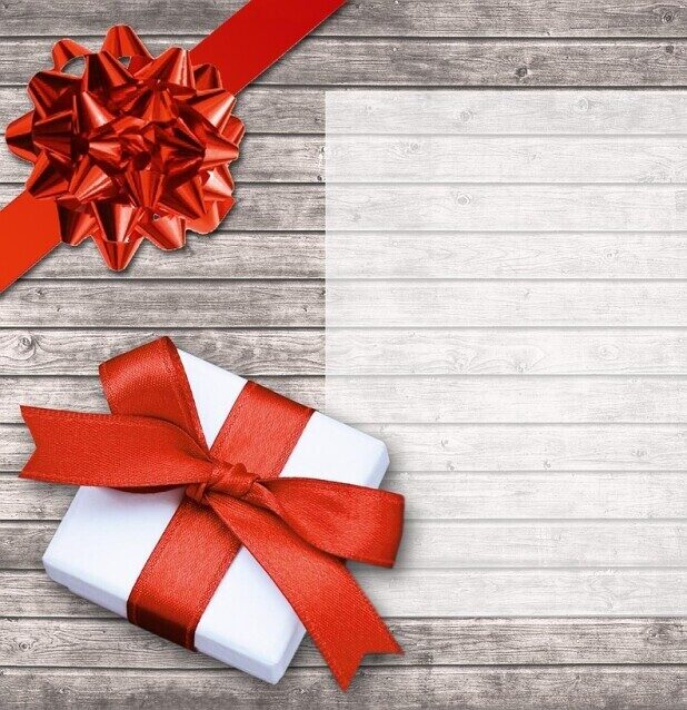 Picture of wrapped up gift to represent rewards for fitness milestones