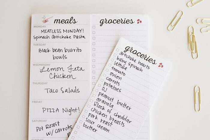 meal planning and food preparation as part of a Sunday reset routine for a healthy week