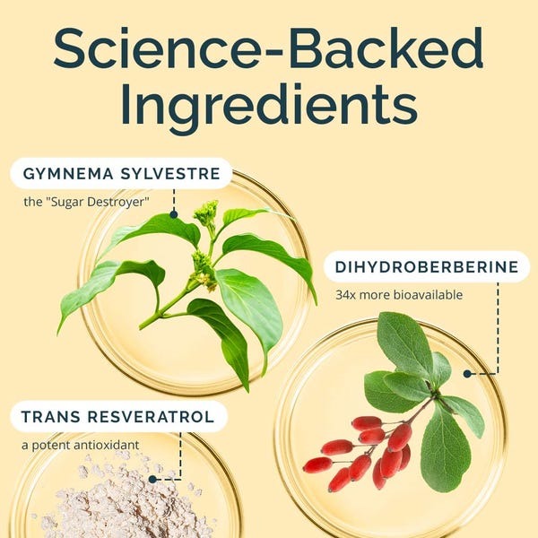science backed ingredients found inside brainmd balance my blood sugar supplement G. Sylvestre, Berberine DHB, and Trans Reservatrol