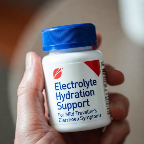 “Electrolyte hydration support for mild traveller’s diarrhoea symptoms”