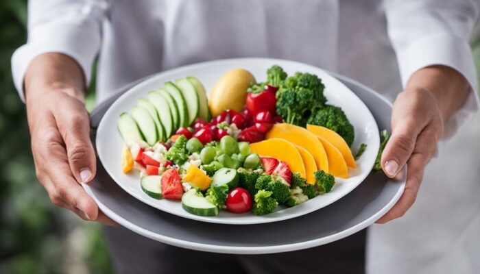 A person holding a plate of healthy food, symbolizing the importance of diet in managing IBD.