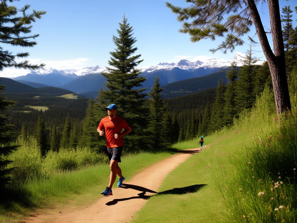 Image illustrating the influence of exercise on wellness, showing a person running on a trail with beautiful scenery in the background.