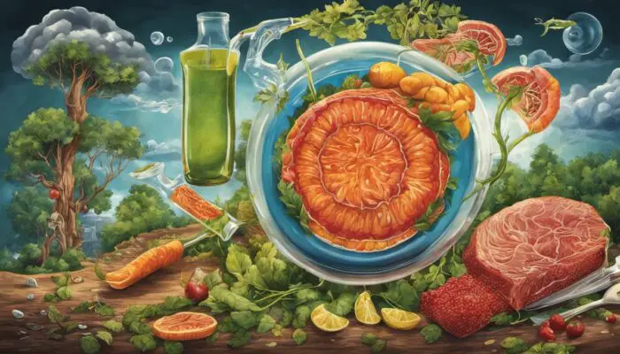 Illustration depicting the effects of low stomach acid on health.
