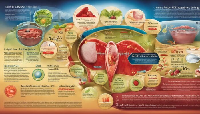 Image depicting the symptoms of IBD flare-ups, including abdominal pain, diarrhoea, blood in stool, reduced appetite, and weight loss.